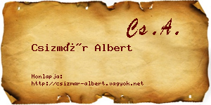 Csizmár Albert névjegykártya