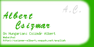 albert csizmar business card